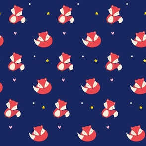 Cute Foxes and Stars