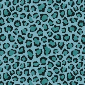 blue cheetah print - small