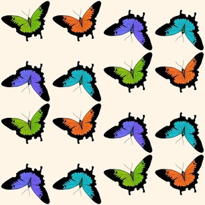 Butterfly Fiesta #2 - cream, medium to large 