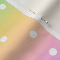 White Confetti on Horizontal Pastel Rainbow Gradient (Large Scale)