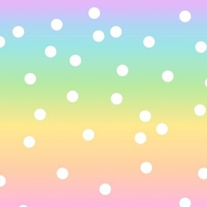 White Confetti on Horizontal Pastel Rainbow Gradient (Large Scale)