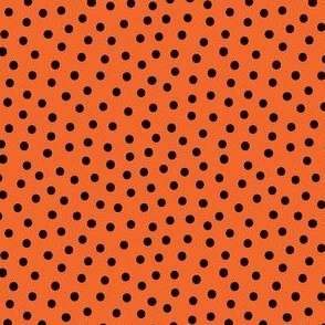 Spooky Garden Black Confetti Dots on Orange 