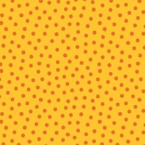 Spooky Garden Orange Confetti Dots on Yellow 