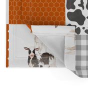 Farm//Love you till the cows come home//Orange Version 2 - Wholecloth Cheater Quilt