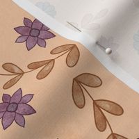 Watercolor Florals - Cream // 8x8