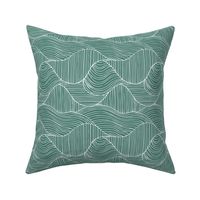 Dunes - Geometric Waves Stripes Sea Green Regular Scale