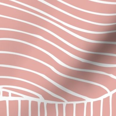Dunes - Geometric Waves Stripes Pink Clay Jumbo Scale