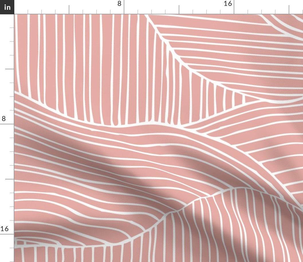 Dunes - Geometric Waves Stripes Pink Clay Jumbo Scale