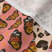 Butterflies Leopard Abstract Patchwork Collage