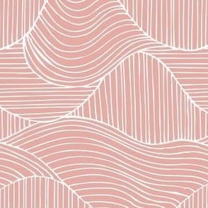 Dunes - Geometric Waves Stripes Pink Clay Regular Scale
