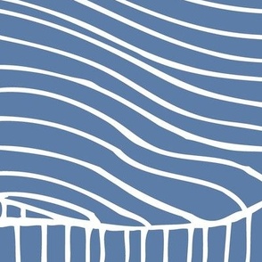 Dunes - Geometric Waves Stripes Blue Jumbo Scale