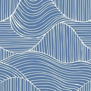 Dunes - Geometric Waves Stripes Blue Regular Scale