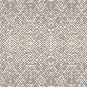 Neutral geometric intricate diamond - small scale - warm gray off white - Nordic baltic ornamental