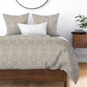 Neutral geometric intricate diamond - warm gray off white - Nordic baltic ornamental