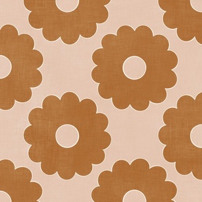 Groovy Rust Flowers (beige) XL