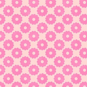 Groovy Pink Flowers (pastel peach) 7"