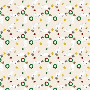 Tiny color head white Smooth Collies - Christmas