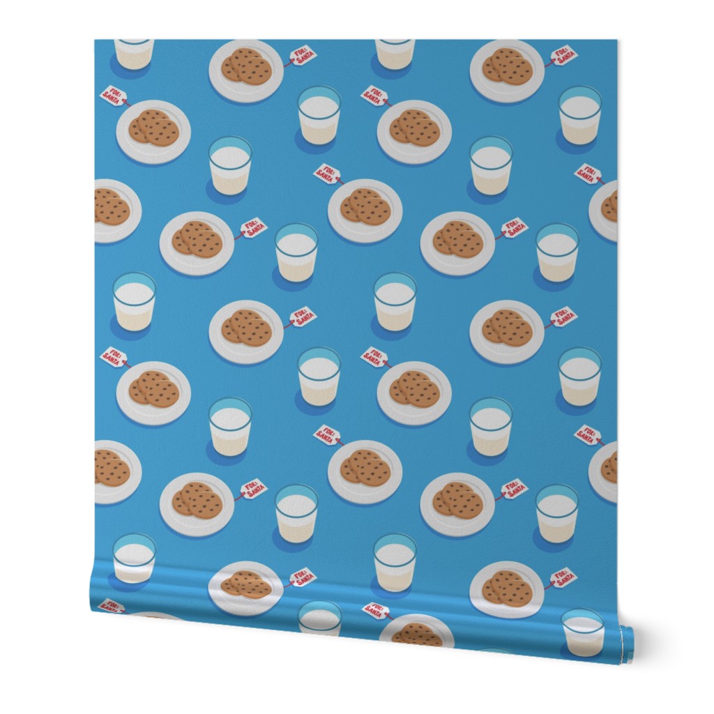 Santa's Cookies - Cookies and Milk for Santa - bright blue - LAD21