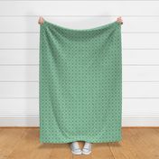 Scandinavian Checker Blooms - Green and White - MED