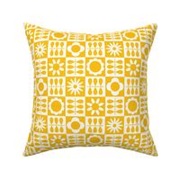 Scandinavian Checker Blooms - Yellow and White - Large