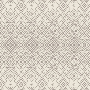 Neutral geometric intricate diamond - off white warm gray - small scale - Baltic, ethnic ornamental