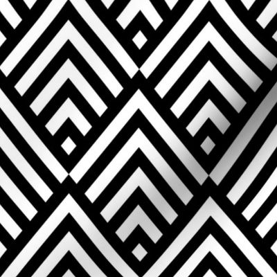 New Art Deco Black White scales stripes Wallpaper