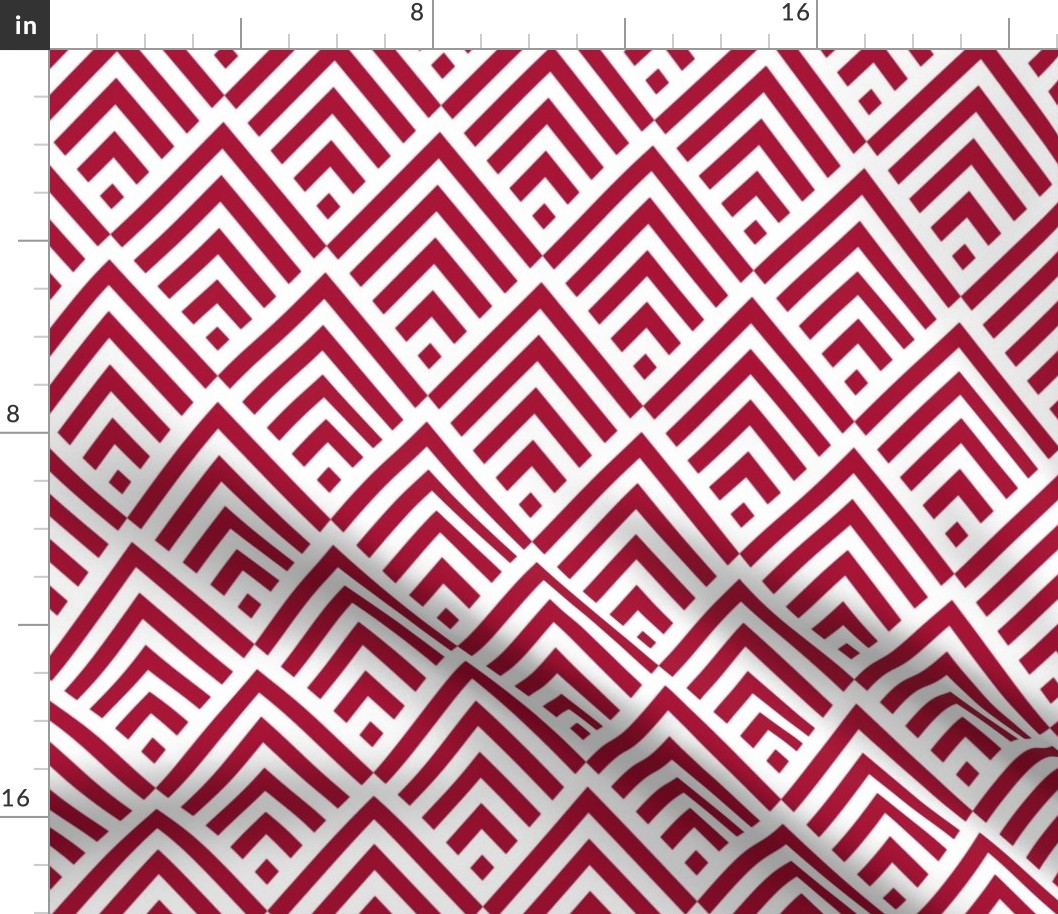 Marsala Red New Art Deco diamond stripes Wallpaper