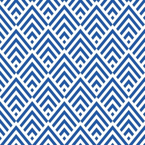 New Art Deco diamonds stripes White Classic Blue