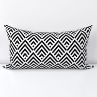 New Art Deco diamonds stripes White Black