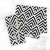 New Art Deco diamonds stripes White Black