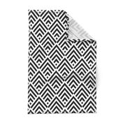 New Art Deco diamonds stripes White Black