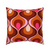 Retro Mood fuchsia burgundy red hot pink rust orange cream