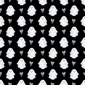 Medium Scale Halloween Ghosts on Black