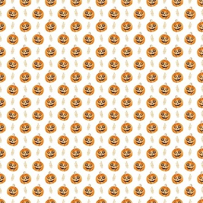 Small Scale Halloween Pumpkin Jackolanterns on White