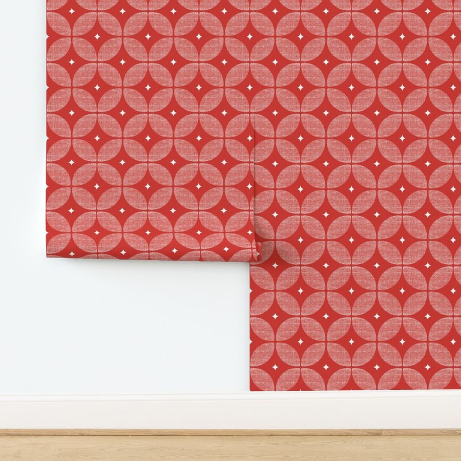 Red Retro Geometric Atomic Mid Century Geometric