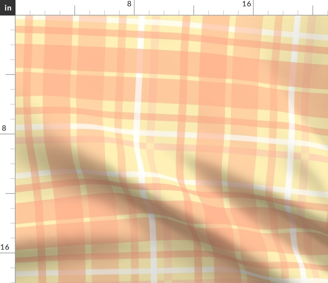 Fun Plaid | Light Yellow + Peach