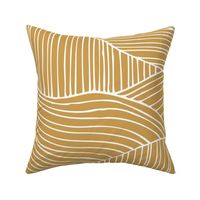 Dunes - Geometric Waves Stripes Mustard Yellow Jumbo Scale