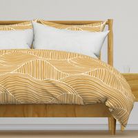 Dunes - Geometric Waves Stripes Mustard Yellow Jumbo Scale