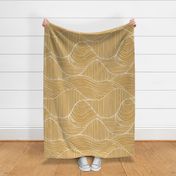 Dunes - Geometric Waves Stripes Mustard Yellow Jumbo Scale