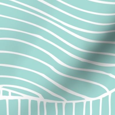 Dunes - Geometric Waves Stripes Light Aqua Jumbo Scale