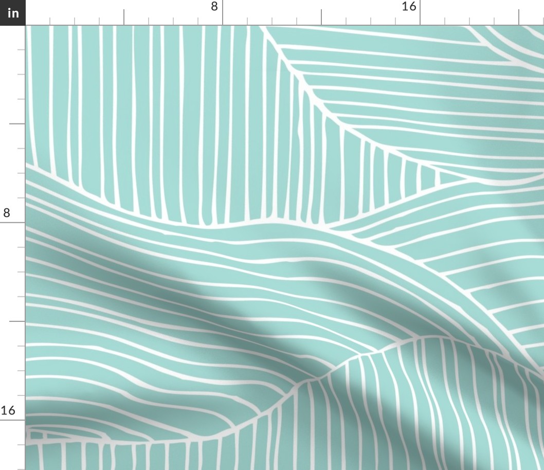 Dunes - Geometric Waves Stripes Light Aqua Jumbo Scale