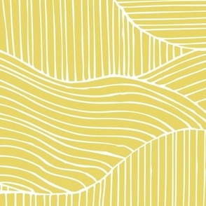 Dunes - Geometric Waves Stripes Citron Yellow Large Scale