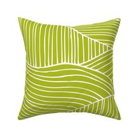 Dunes - Geometric Waves Stripes Lime Green Jumbo Scale