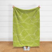 Dunes - Geometric Waves Stripes Lime Green Jumbo Scale