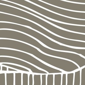 Dunes - Geometric Waves Stripes Taupe Jumbo Scale