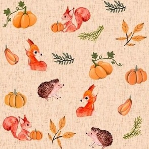squirrel  and pumpkins- butter