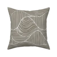 Dunes - Geometric Waves Stripes Taupe Large Scale