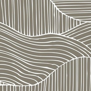 Dunes - Geometric Waves Stripes Taupe Large Scale