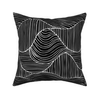 Dunes - Geometric Waves Stripes Black & White Large Scale