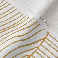 Dunes - Geometric Waves Stripes White Golden Yellow Large Scale